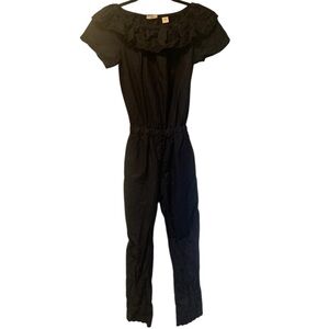 Scotch & Soda Blue Ruffle Eyelet Jumpsuit